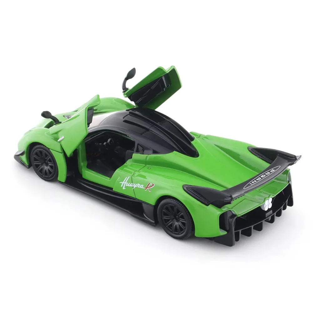 RMZ City Pagani Huayra R 1:36 Die-Cast Hypercar | Pull Back & Go | Openable Doors | Blue / Green Variants