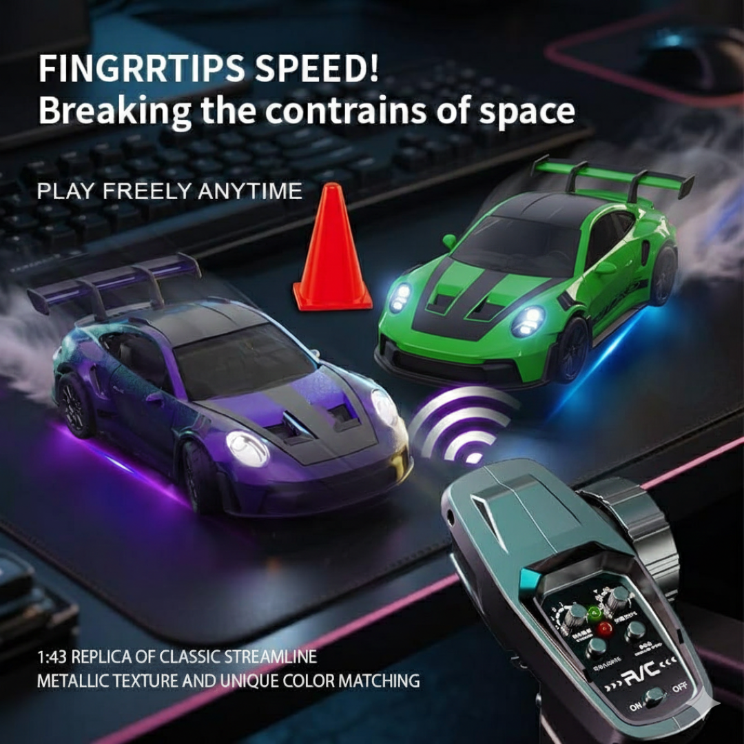 Hstar 1:43 RC Drift Car  2.4GHz 4WD Alloy 20 km/h High-Speed RC Racing Car with Gyro -(Green)