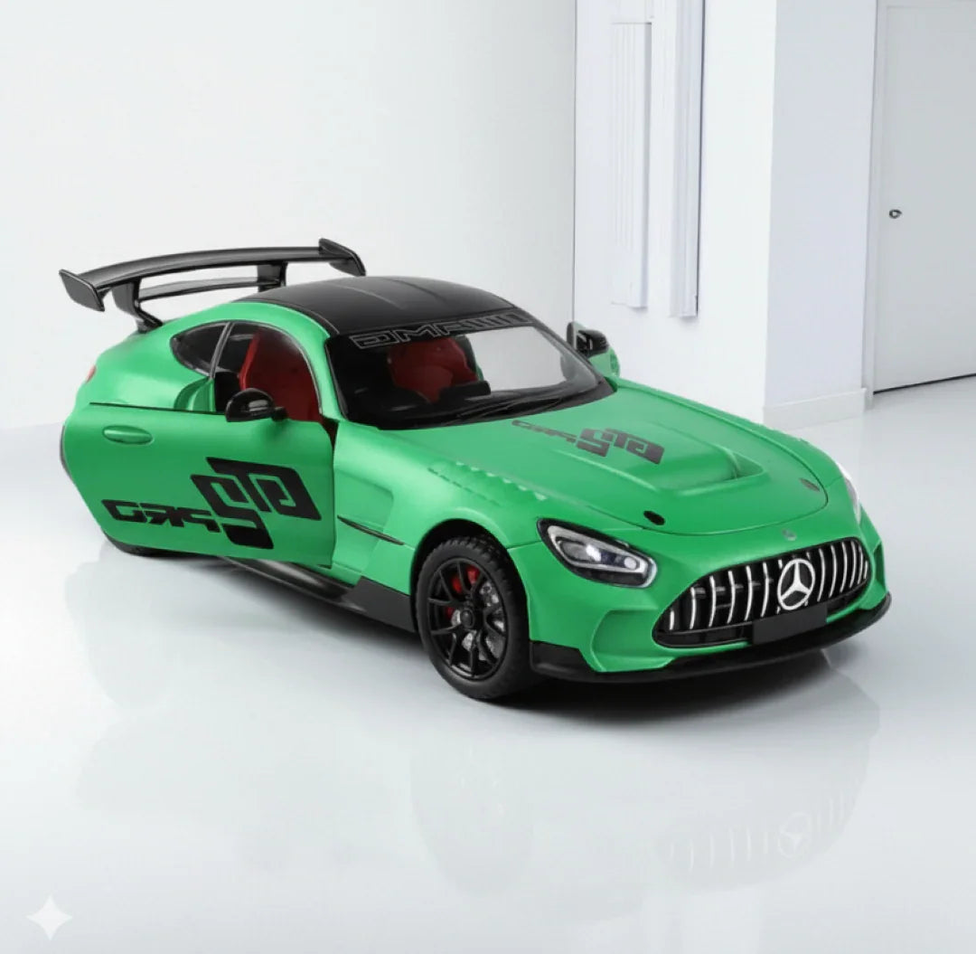 Joy Junction 1:24 Mercedes AMG GT2 PRO Die-Cast Car Model – Green Finish | Openable Doors, Pull-Back Action, Lights & Sound (JJ271) - Jaiman Toys