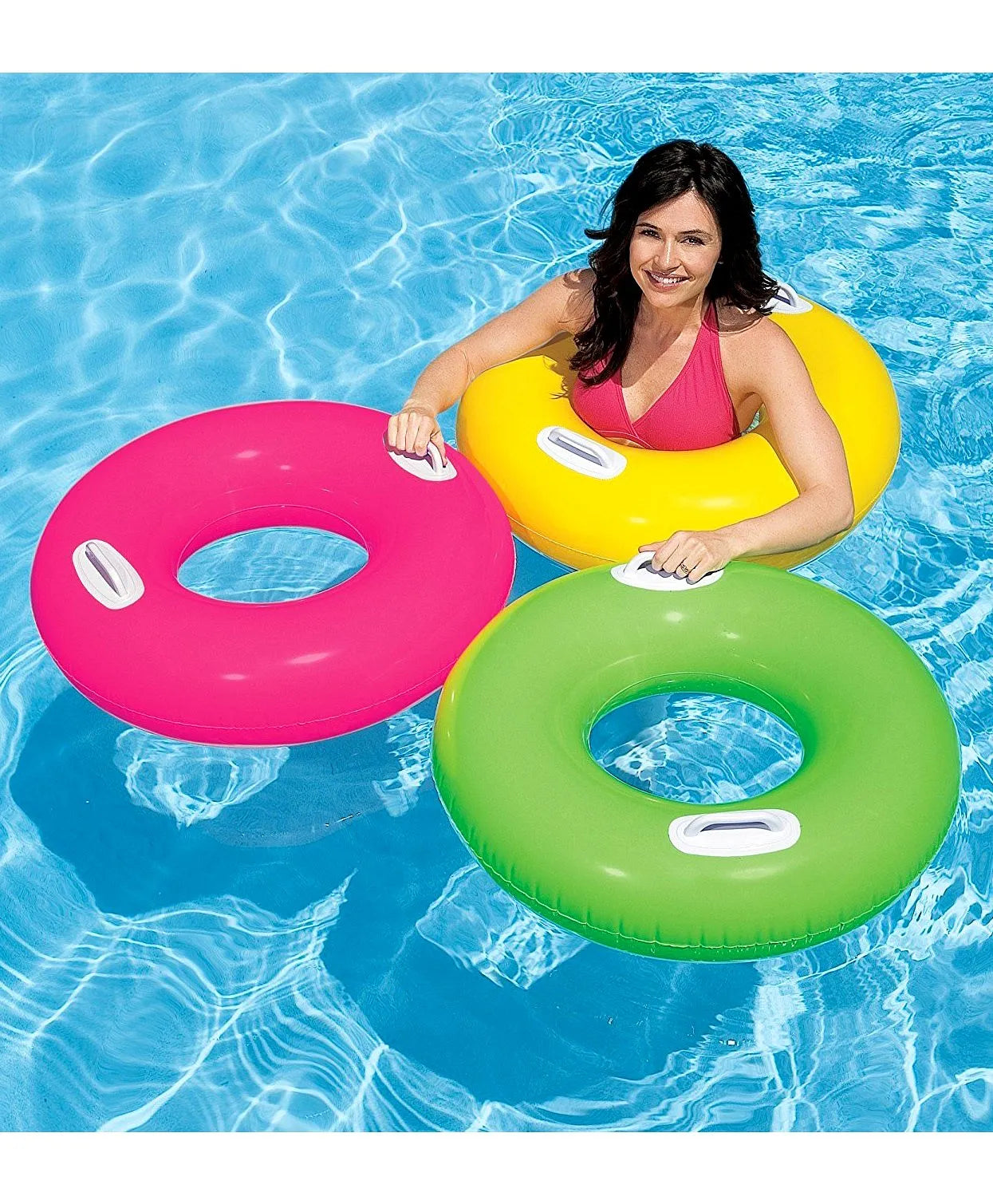Intex 59258 Inflatable Swim Tube with Two Handles 30 Inch – Kids Pool Float Ring for Ages 8–13, Pack of 1