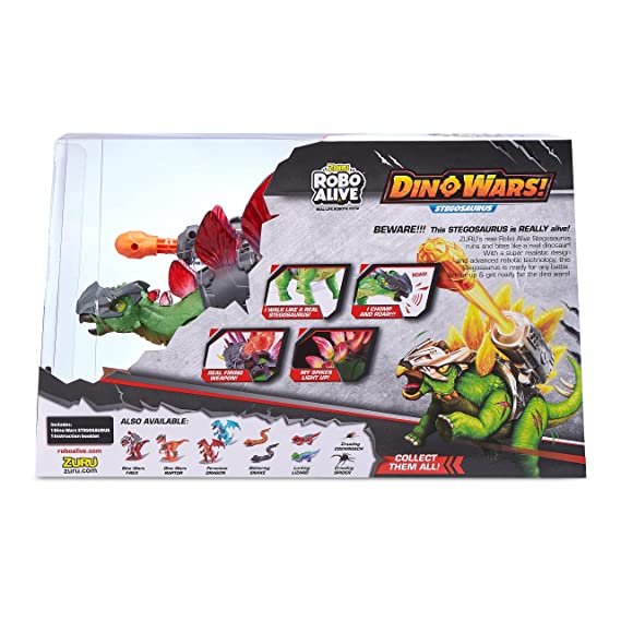 ZURU ROBO Alive-Dino Wars-Series 1 Stegasaurus, Multi (7131-S001)