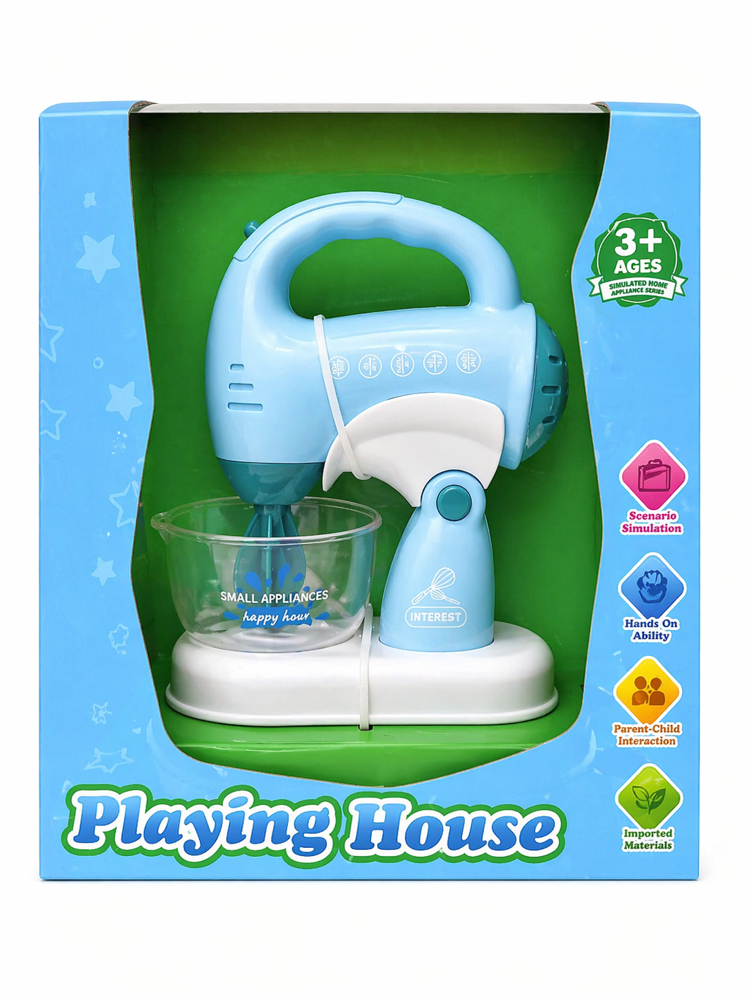 Kids Playing House Mixer Toy with Bowl – Pretend Kitchen Baking Appliance Role Play Toy (3+ Years)