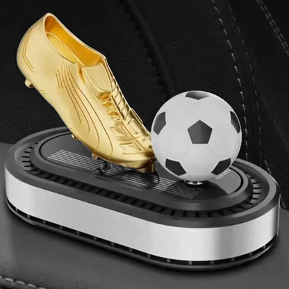 Football with Golden Boot Solar Powered Car Perfume Diffuser – Auto-Rotation Dashboard Fragrance Dispenser