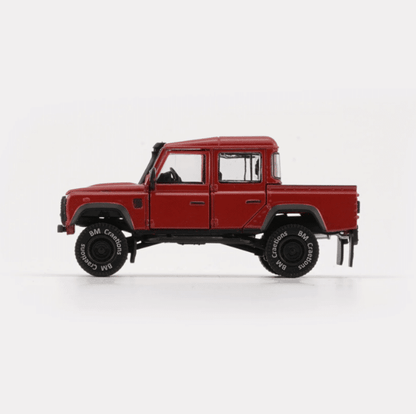 BM Creations 1:64 Land Rover Defender 110 Pick Up Diecast Model Car | Premium Collectible with Opening Parts | Two Color Variants