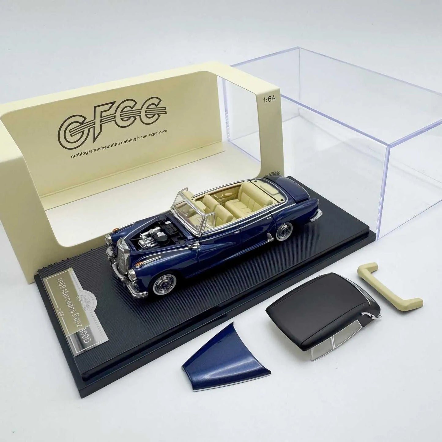 GFCC 1:64 1959 Mercedes-Benz 300D Convertible Diecast Car Model | Premium Classic Convertible Collectible Available in 6 Variants