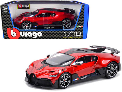 Bburago Bugatti Divo 1:18 Die-Cast Model Car | Red | Premium Collector's Edition