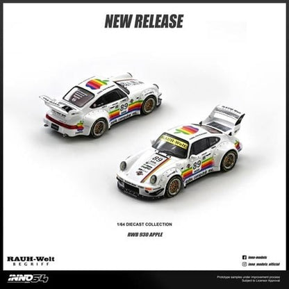 My Model Collect 1:64 Porsche RWB 964 White Apple Edition with Figure  Diecast Model Car