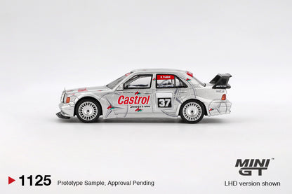 MINI GT 1:64 (Blister Pack) Mercedes-Benz 190E Evolution II #37 Castrol Diecast Racing Car – 1995 SE Asia Touring Car Championship