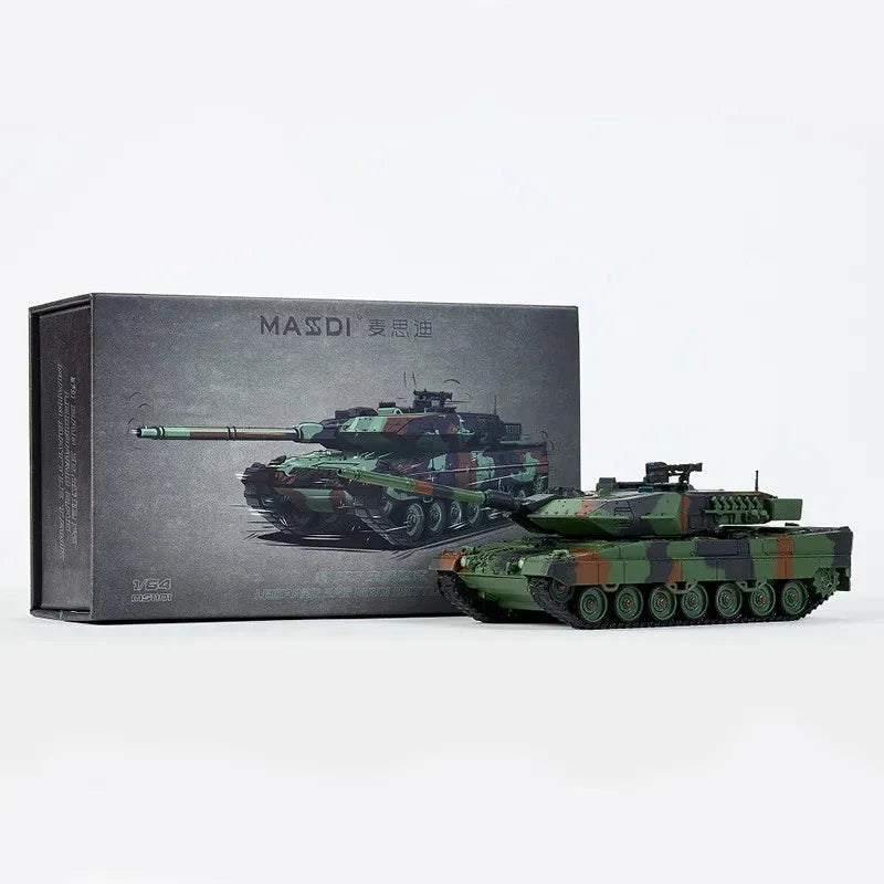Massdi 1:64 Leopard 2A6 Aging Version NATO Tricolor Camouflage MS1707 Diecast Tank Model | Premium Military Collectible