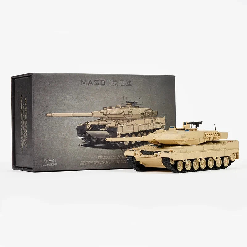 Massdi 1:64 Leopard 2A6 Aging Version Sand Diecast Tank Model | Premium Military Collectible Armored Vehicle