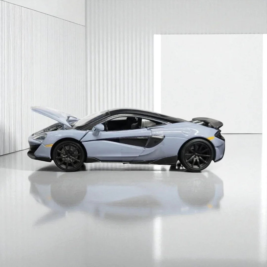 RMZ Hobby 1:32 McLaren 600LT Die-Cast Model Car – State Grey with Openable Doors, Light & Sound (664994) - Jaiman Toys