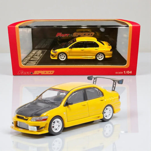 Fast & Speed 1:64 Scale Mitsubishi Lancer EVO VII – Yellow | Diecast Car Model