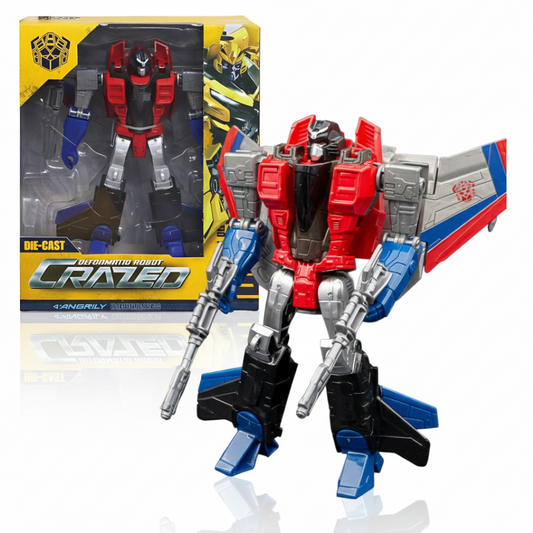 Mecha Crazed 1/10 Scale Robot Transformer Action Figure | Deformation Transforming Jet to Robot Manual Toy For Kids