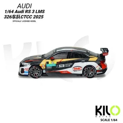 KILO 1:64 Works Audi RS3 LMS TCR 2024  Die-Cast Race Car | 4 Livery Versions | Official Licensed