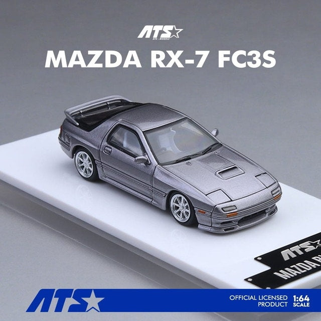 ATS 1:64 Mazda RX-7 Mk2 FC3S – Silver Grey | Retractable Headlights Diecast Model (ATS880203)