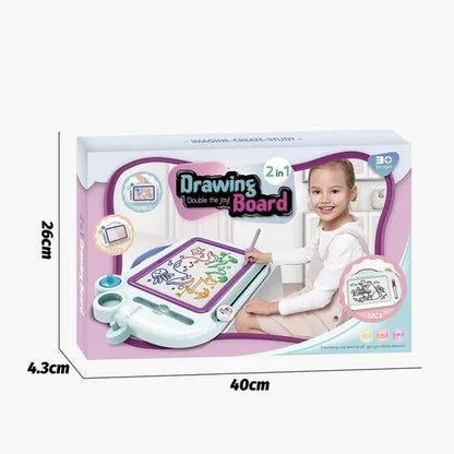 2-in-1 Kids Drawing Board – Magnetic Doodle Board with Eraser & Stylus Pen (3+ Years)