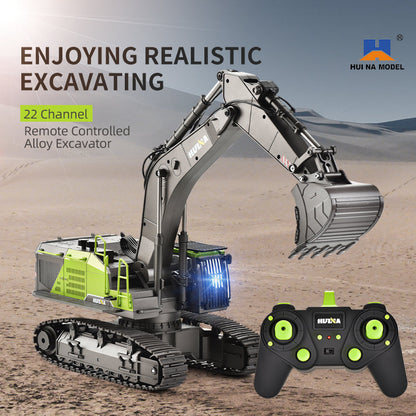 HUINA 1593 RC Excavator 1:14 Metal Alloy Engineering Crawler Tractor 2.4G Electric Remote Control Car Rc Vehicle Toy