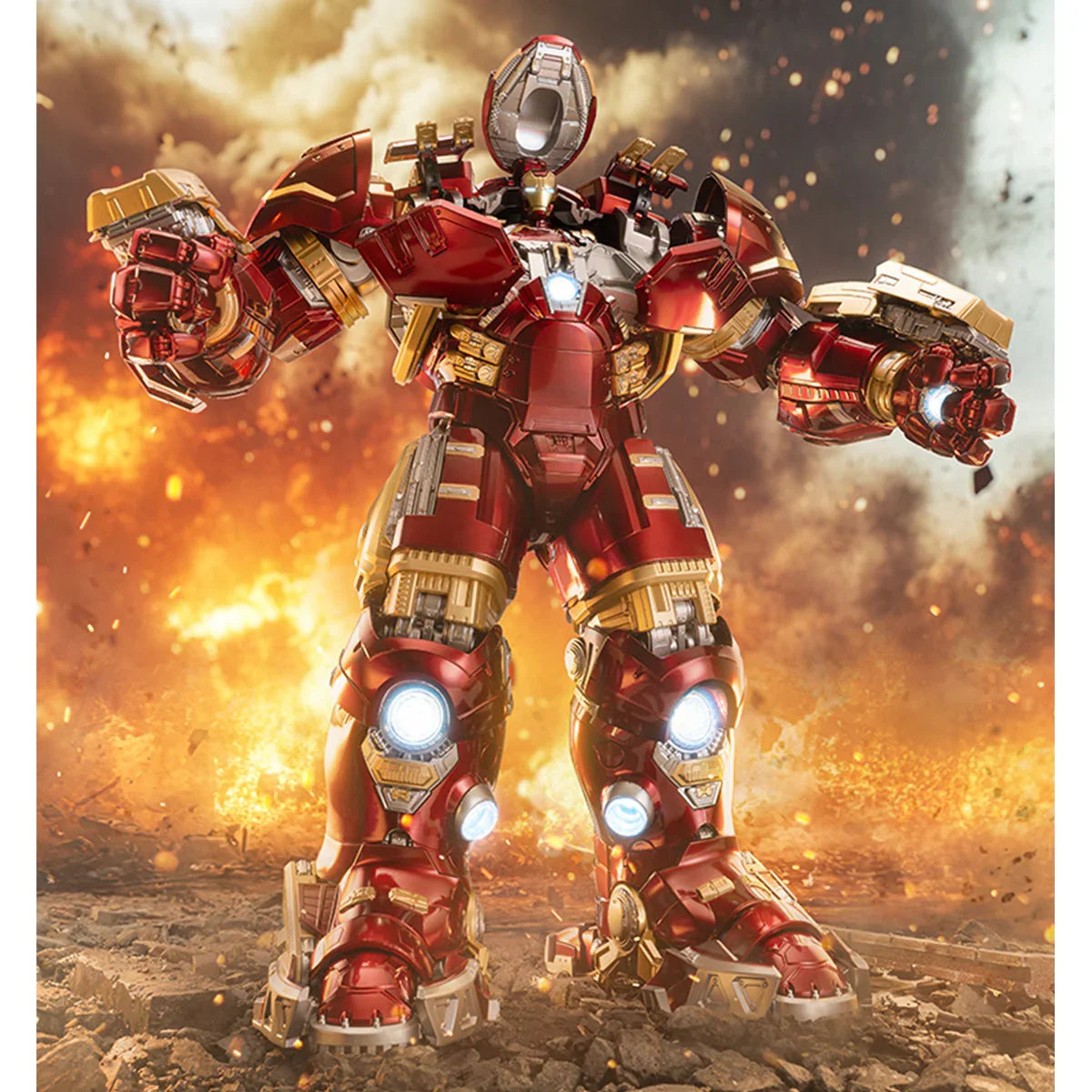 ZD Toys 1/10 Scale Marvel Iron Man MK44 1907-44 Hulkbuster Collectible Action Figure –With LED Light Function