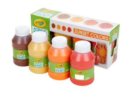 Sunset Colours Acrylic Paint: Multi-Surface - 4 Count | Crayola