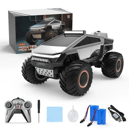 JRC 1:14 Q202 Alloy Cyberpunk RC Pickup – Off-Road Remote Control Car | LED Glowing Dynamics | Big Foot Monster Truck