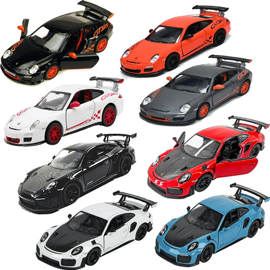 KiNSMART 1:36 Porsche 911 GT2 RS +  Porsche GT3 RS (997) – 8-Piece Diecast Set, 4 Colors Each