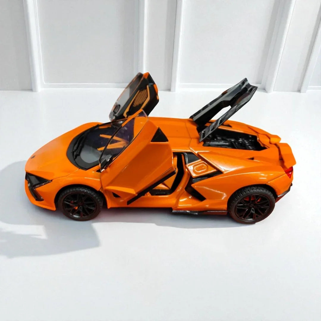 JOY JUNCTION 1:24 Lamborghini Diecast Car Model -Orange with openable door, pull back action light and sound (JJ263) - Jaiman Toys