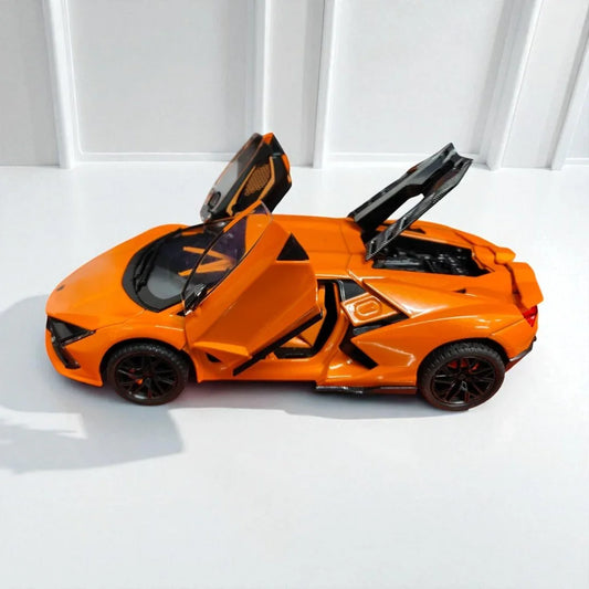 JOY JUNCTION 1:24 Lamborghini Diecast Car Model -Orange with openable door, pull back action light and sound (JJ263) - Jaiman Toys
