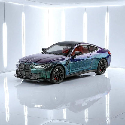 Joy Junction 1:24 BMW M4 Die-Cast Car Model – Chameleon Metallic Finish | Openable Doors, Pull-Back Action, Lights & Sound (JJ267) - Jaiman Toys
