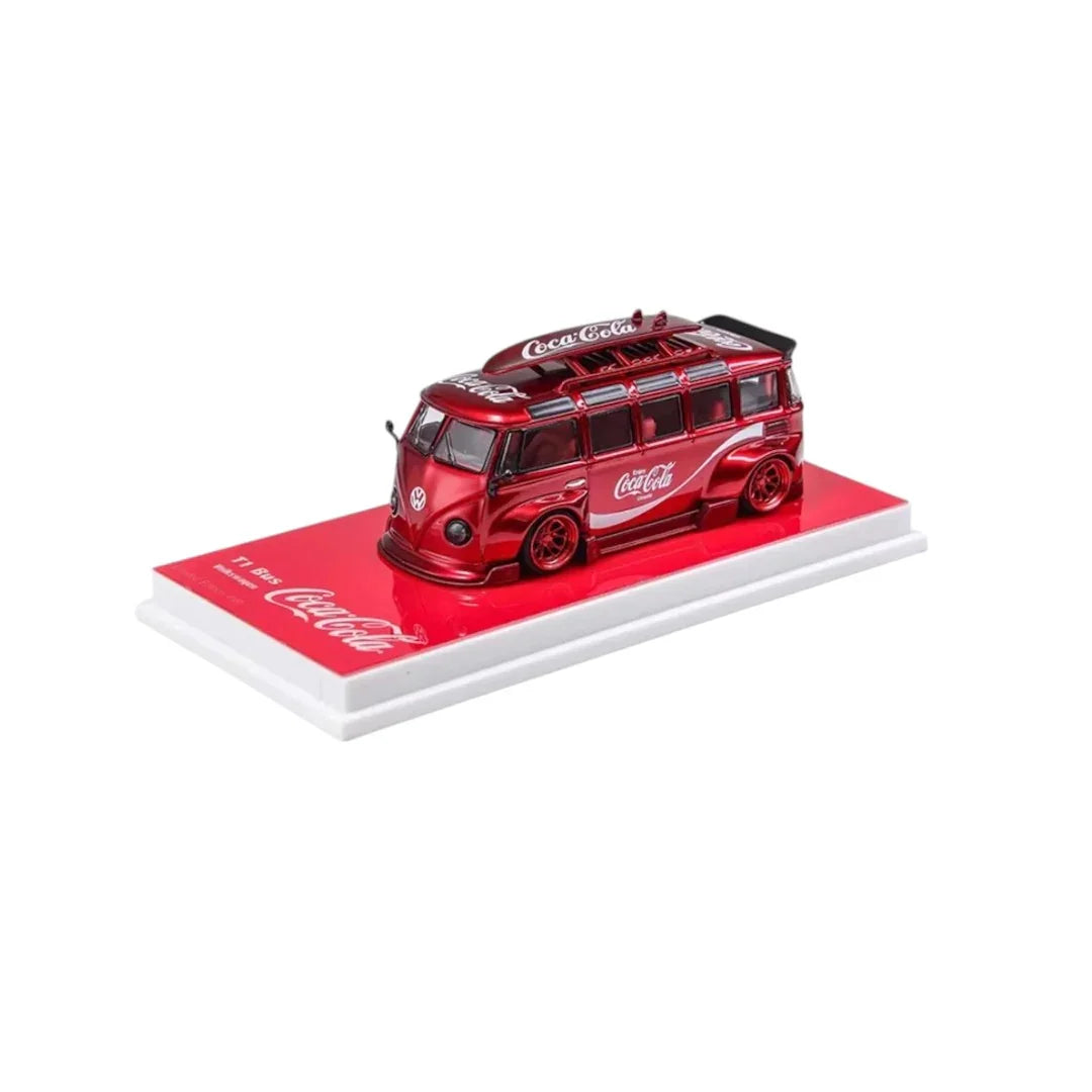 Flame Coke 1:64 Red T1 Bus Volkswagen Camper Bus Kombi Sports Model Diecast Metal Car - Jaiman Toys