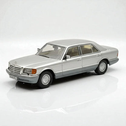 MERCEDES BENZ 560SEL W126 1/64 Diecast Car Sixth Generation S -Class Silver Model BY MASTER - Jaiman Toys