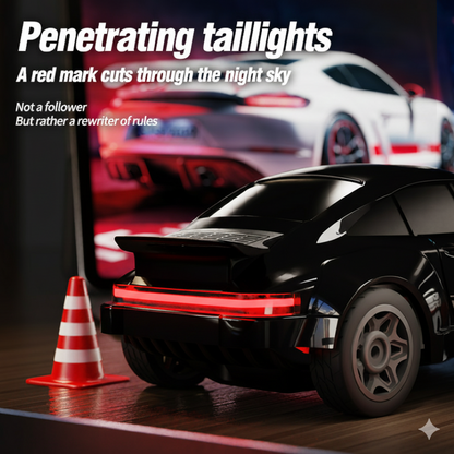 1:64 Scale 2.4GHz 4WD Drift RC Car with LED Lights | Mini High-Speed Racing Remote Control Car (Black)