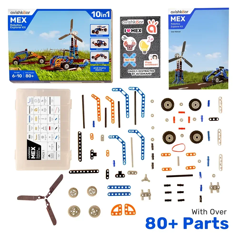 Avishkaar MEX 10-in-1 Robotic Explorer Kit | STEM Build & Play Kit