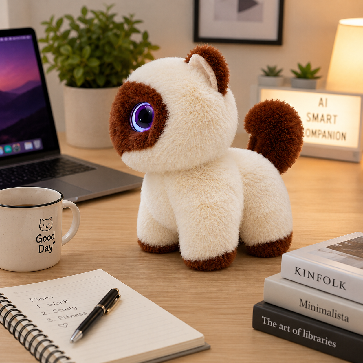 Breatoi! Smart AI Companion Robot Pet | Voice Chat, Emotional Interaction, App-Controlled Desktop AI Robot | Wi-Fi & Bluetooth Interactive Smart Companion for Kids & Adults - Buddy