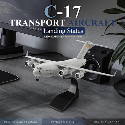 C-17 Globemaster III U.S. Air Force Military Transport Aircraft 1:200 Diecast Model with Display Stand