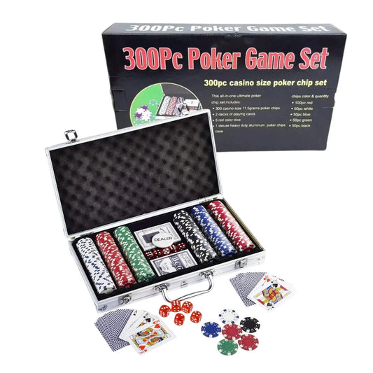 Poker Complete Game Set - Casino Style 300 Chips/Pcs (Multiplayer) - Jaiman Toys