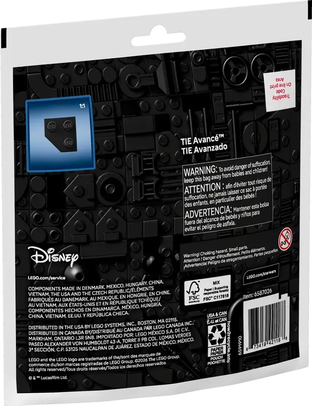 LEGO® 30727 Star Wars™ TIE Advanced™ Mini-Build | 68-Piece Building Toy | Ages 6+