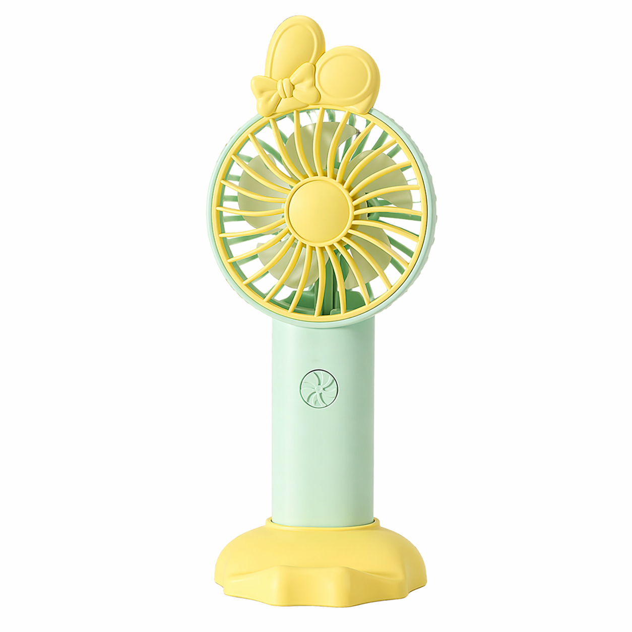 Portable Handheld Mini Fan with Stand – Cute Bow Design Personal Cooling Fan for Travel, Office & Outdoor Use (Pack of 1)