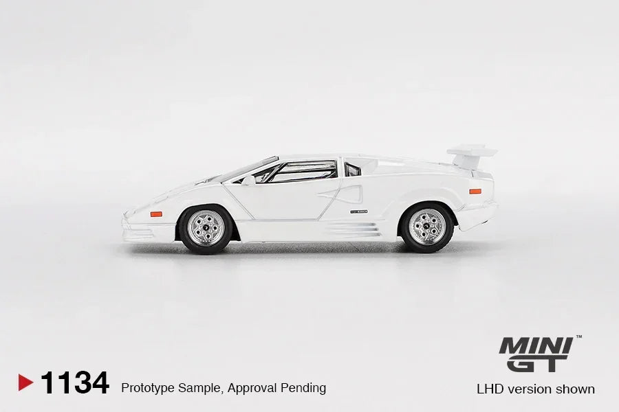 Mini GT 1:64 Racing Duo Set – Hyundai i20 N Rally1 #11 Rally Croatia 2023 Power Stage Winner + Lamborghini Countach 25th Anniversary White Diecast Model Cars