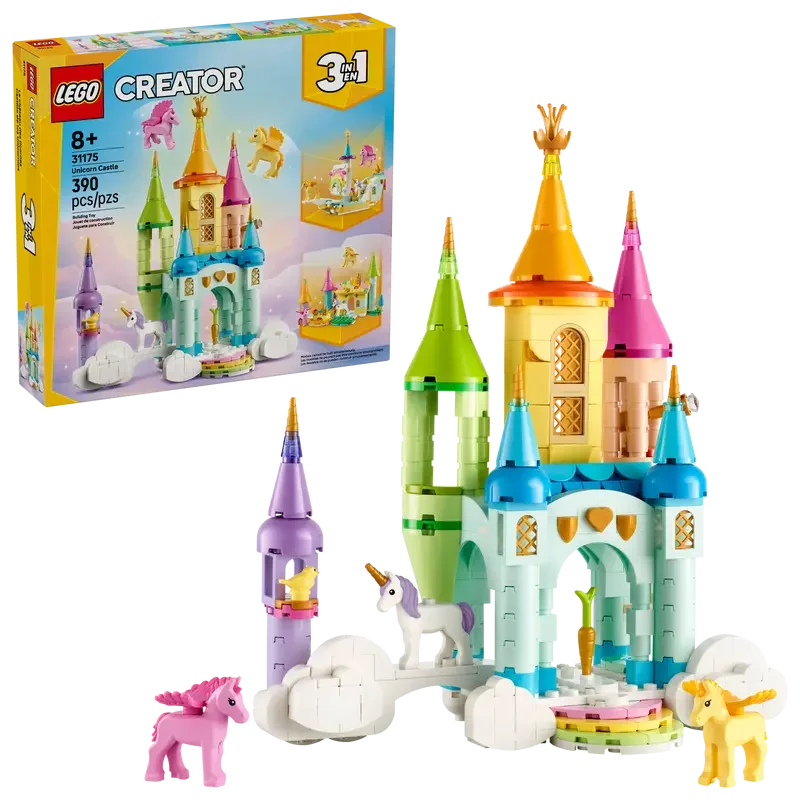 LEGO 31175 Creator 3-in-1 Unicorn Castle  390-Piece Fantasy Build with Unicorn & Pegasus Figures, 8Years+ - Jaiman Toys