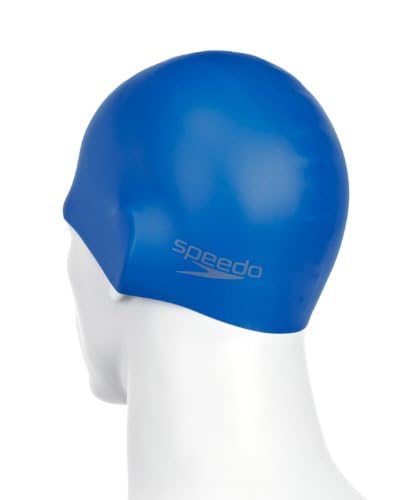 Speedo Unisex Moulded Silicone Swim Cap for Men and Women – Neon Blue