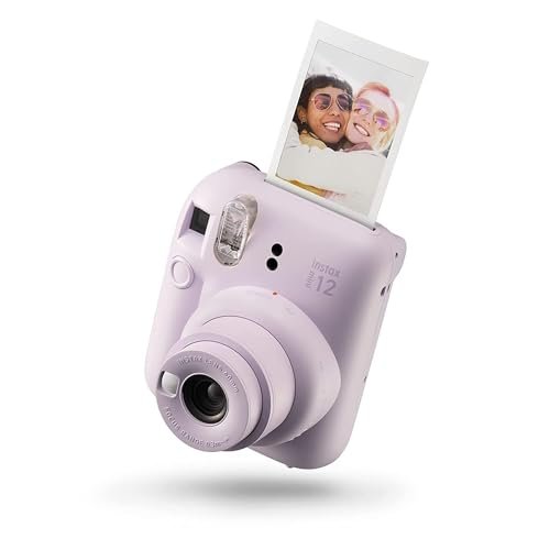 Fujifilm Instax Mini 12 Instant Camera + 10 Shot Films + PU Leather Camera Case + Instax Photo Album 64 Sheets + Closeup Selfie Lens (Lilac Purple, Mini 12)