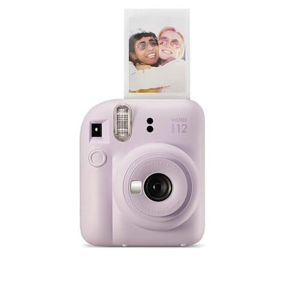 Fujifilm Instax Mini 12 Instant Camera + 10 Shot Films + PU Leather Camera Case + Instax Photo Album 64 Sheets + Closeup Selfie Lens (Lilac Purple, Mini 12)