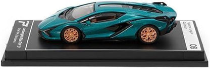 PosterCars 1:64 Lamborghini Sián FKP 37 – Blu Uranus - Blister Pack | Hypercar League Collection No.8 Diecast Model - Jaiman Toys