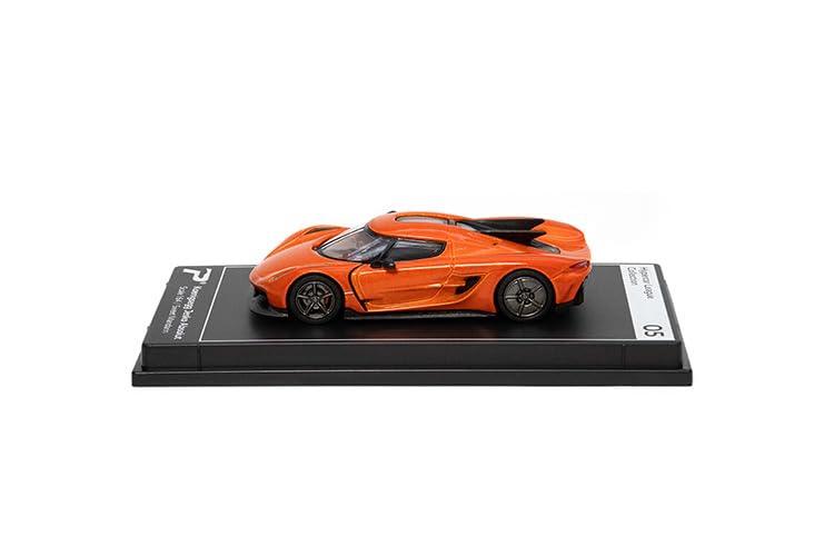 PosterCars 1:64 Koenigsegg Jesko Absolut 05 – Sweet Mandarin Acrylic Box | Hypercar League Collection Diecast Model - Jaiman Toys