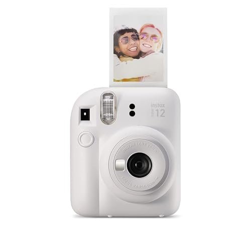 Fujifilm Instax Mini 12 Instant Camera + 10 Film Shots + Carrying Case - Clay White , Mini 12