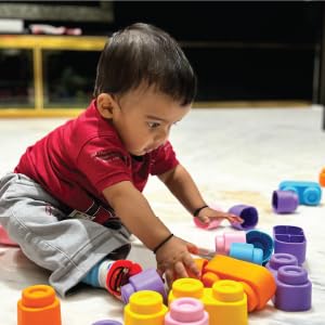 Zephyr Learning Steps Infant Building Blocks – 36 Soft & Squeezable Blocks, Ages 5 Months+