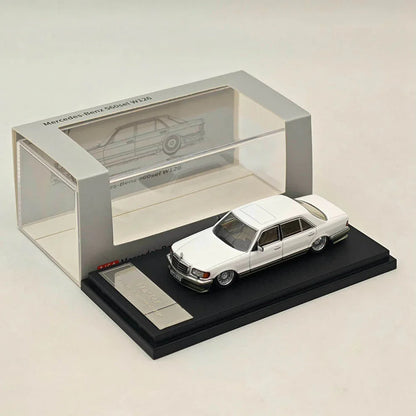 MERCEDES BENZ 560SEL W126 White 1/64 Diecast Car 6Gen Low-Rise Edition MODEL BY MASTER - Jaiman Toys