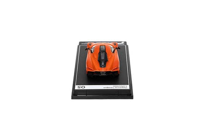 PosterCars 1:64 Koenigsegg Jesko Absolut 05 – Sweet Mandarin Acrylic Box | Hypercar League Collection Diecast Model - Jaiman Toys