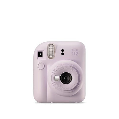 Fujifilm Instax Mini 12 Instant Camera + 10 Shot Films + PU Leather Camera Case + Instax Photo Album 64 Sheets + Closeup Selfie Lens (Lilac Purple, Mini 12)