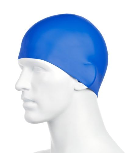 Speedo Unisex Moulded Silicone Swim Cap for Men and Women – Neon Blue